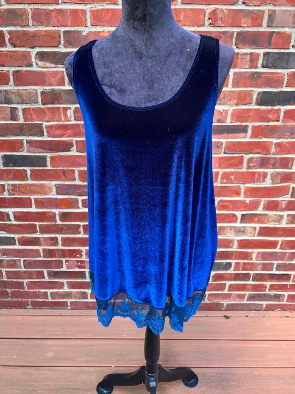 Pyramid Collection Royal Blue Velveteen Tunic Size L